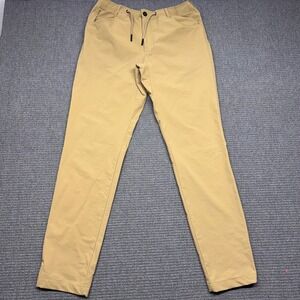 BYLT Premium Basics Everyday Pant Tan Khaki Drawstring Ripstop Mens Medium